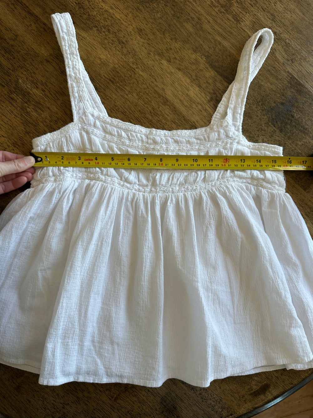 Neuflora Double Lined Smocked Square-Neck White Camisole Top Whimsy Cottage Core - Picture 6 of 10